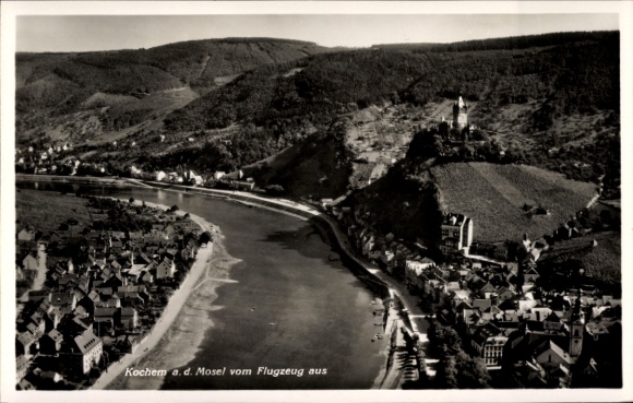 Ak Cochem an der Mosel, Fliegeraufnahme