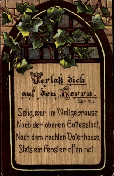 Ak Verlass dich auf den Herrn, Spr. 3 5