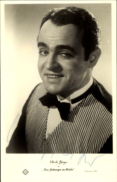 Postcard actor Ulrich Beiger, portrait, autograph