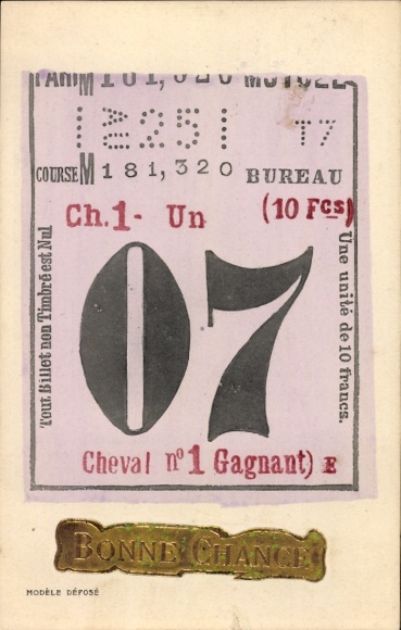 Postcard Lottery, Competition, Ticket No. 7