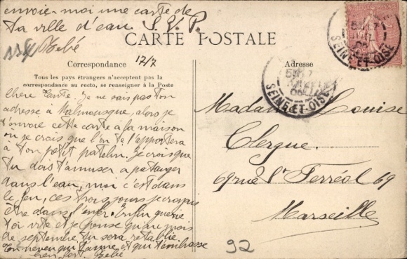 Letters Postcard Bellevue Hauts de Seine, detailed views
