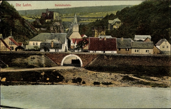 PC Balduinstein an der Lahn, partial view, church, Schaumburg Castle