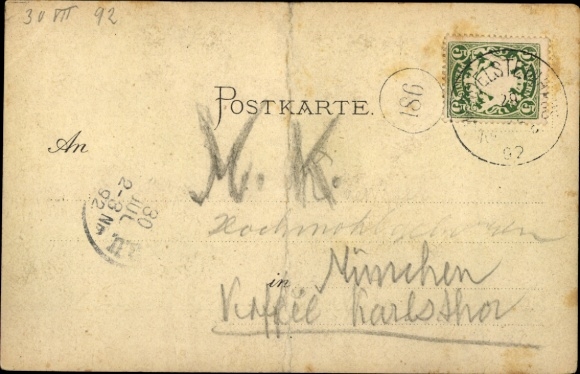 Precursor Chromo-Litho Bayrischzell in the Mangfall Mountains Upper Bavaria, Wendelsteinhaus