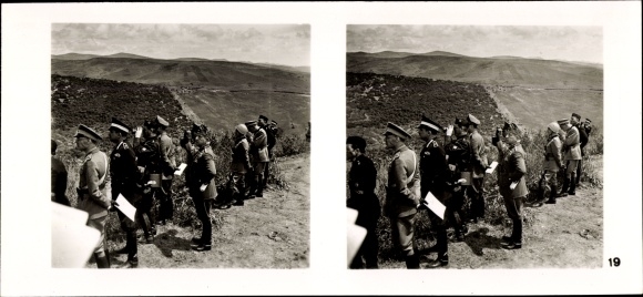 Stereo Photo Hitler Mussolini, The Fuhrer&#39;s State Visit to Italy, No. 19 Santa Marinella