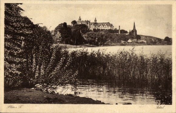 Ak Plön am See Holstein, Historische Gebäude, See, Natur, Hochland, Kirche