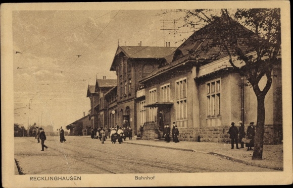 Postcard Recklinghausen in the Ruhr area, train station