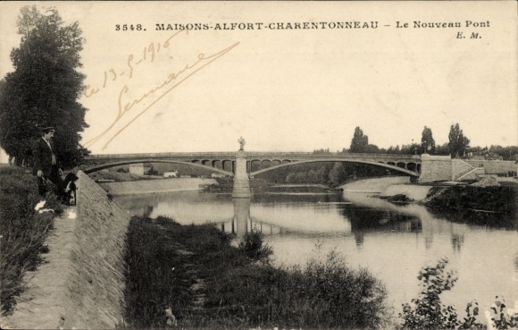 Postcard Maisons Alfort Val de Marne, New Bridge