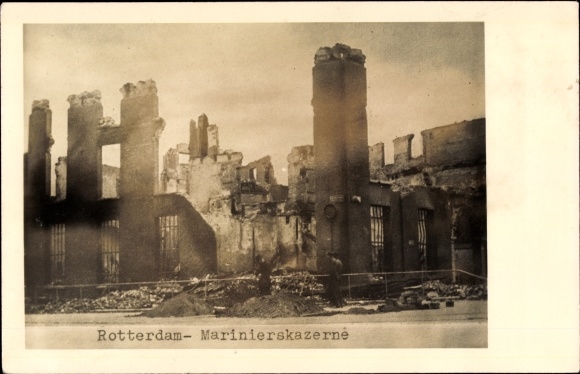 PC Rotterdam South Holland Netherlands, destroyed naval barracks