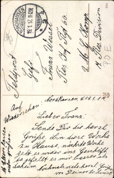 Artist Postcard Engelhard, POE, A Kiss in Ears of Corn, Soldier's Love