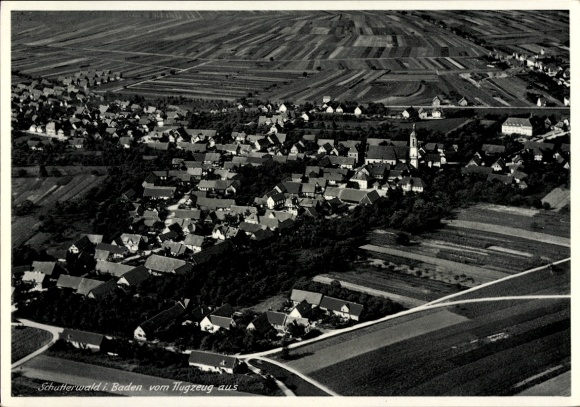 Ak Schutterwald in Baden, Fliegeraufnahme