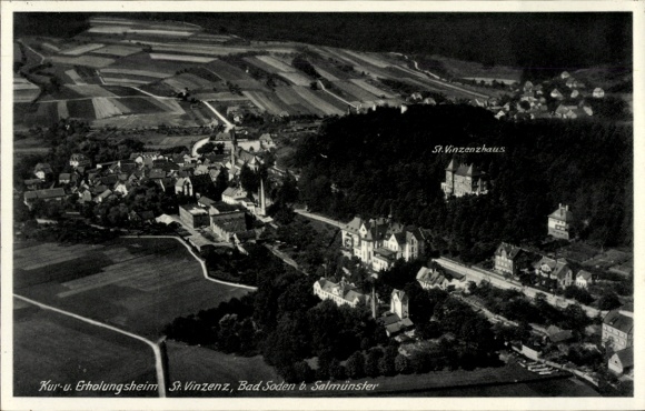 Ak Bad Soden Salmünster in het Kinzigtal Hessen, luchtfoto van het recreatiehuis St. Vinzenz