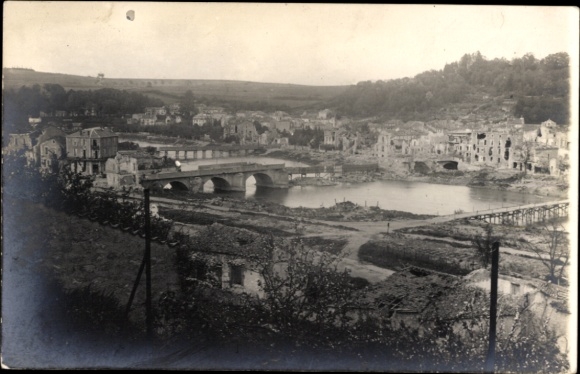Photo Postcard Saint Mihiel Meuse, Destroyed Mans Bridge, WWI