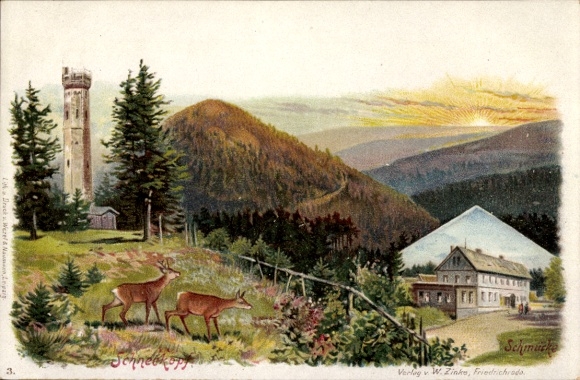 litho Gehlberg in Thüringen, Schmücke, Schneekopfturm