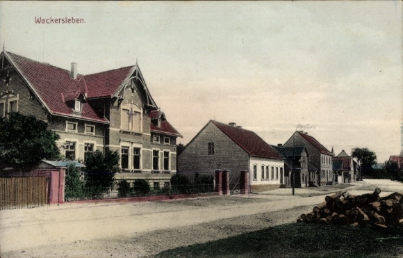 PC Wackersleben in Saxony Anhalt, street scene