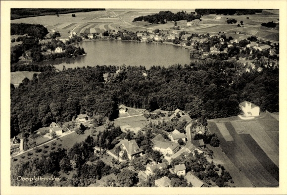 Postcard Oberpfaffenhofen Weßling in Upper Bavaria, aerial photograph