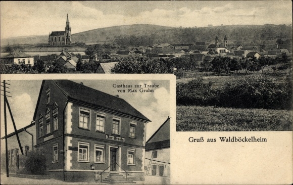 KP Waldböckelheim an der Nahe, widok ogólny, kościół, Gasthaus zur Traube
