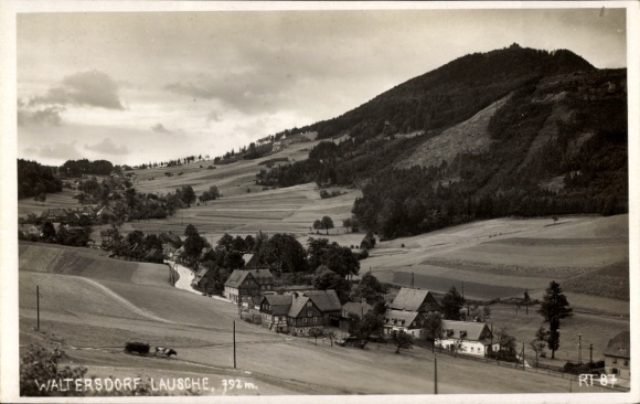 Photo Postcard Waltersdorf Großschönau in the Görlitz district, view of the village and Lausche