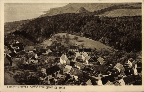 Postcard Hödingen Überlingen on Lake Constance, aerial photograph
