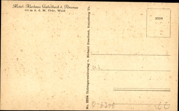 Postcard Gabelbach Ilmenau in Thuringia, Hotel Kurhaus