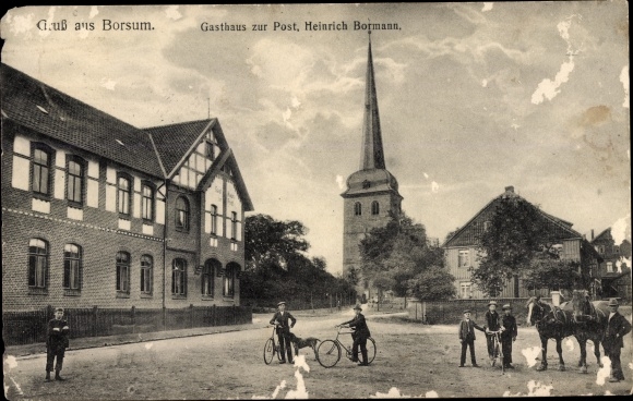 Postcard Borsum Harsum in Lower Saxony, Inn zur Post