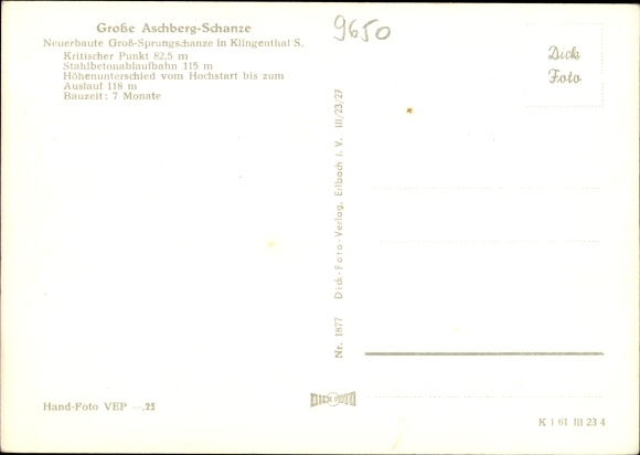 Postcard Aschberg Klingenthal in Vogtland Saxony, Great Aschberg Schanze, Harry Glass, HO Sporthotel