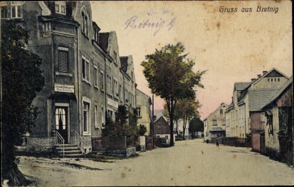 Postcard Bretnig Großröhrsdorf in Saxony, street scene, shop