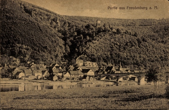 Postcard Freudenberg am Main Baden, Bridge