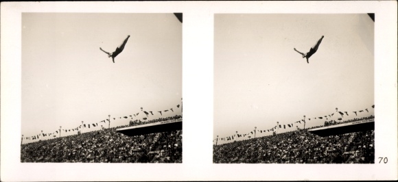 Stereo Raumbild Foto "Die Olympischen Spiele 1936", Nr. 70 Berlin Reichssportfeld, Schwimmstadion