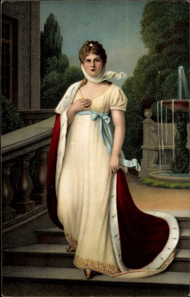 Artist Postcard Lotzmann, Queen Louise of Prussia, Louise of Mecklenburg Strelitz, standing portrait