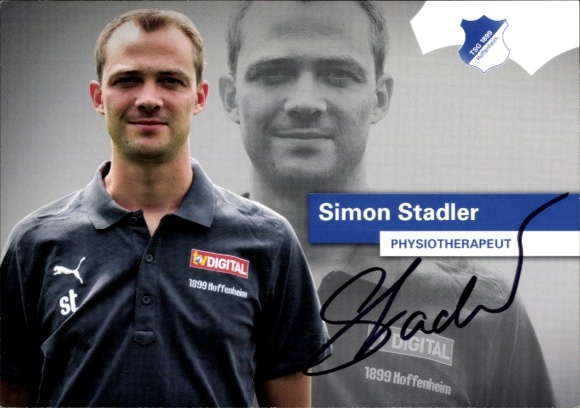 Autogrammkarte Physiotherapeut Simon Stadler, TSG 1899 Hoffenheim, Autogramm