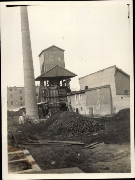 Photo Iława Deutsch Eylau West Prussia, gas works under construction, construction site, Didier company, 1926