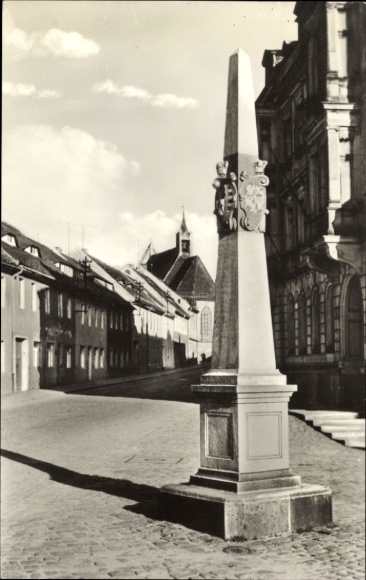 Ak Kamenz im Kreis Bautzen, Postmeilensäule