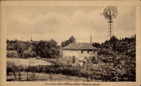 Postcard Rüdnitz im Barnim, Lobetal labor colony, administration