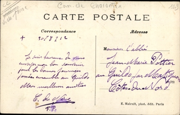 Postcard Conflans Yvelines, Diocesan School of the Sacred Heart and the Castle