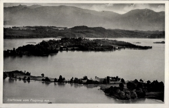 Postcard Seehausen am Staffelsee, aerial photograph