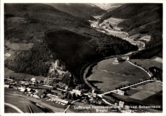 Postcard Hammereisenbach Bregenbach Vöhrenbach in Baden, aerial photography, Bregtal