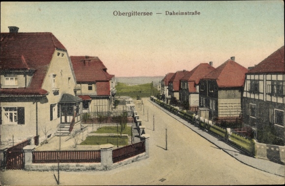 Postcard Dresden Südgittersee Obergittersee, Daheimstrasse