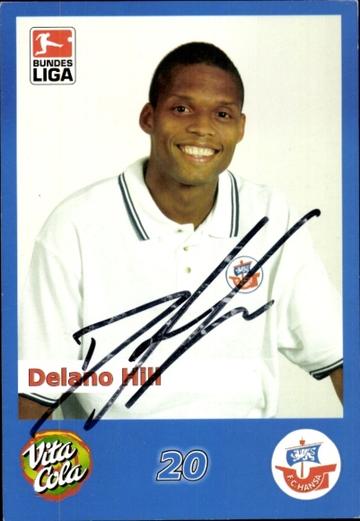 Autograph card footballer Delano Hill, FC Hansa Rostock, autograph