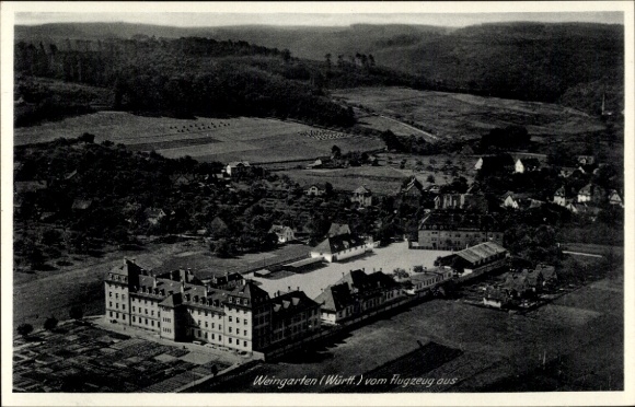 Postcard Weingarten in Württemberg, aerial photograph
