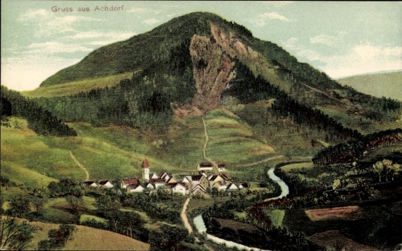 Ak Achdorf Blumberg am Schwarzwald, Gesamtansicht