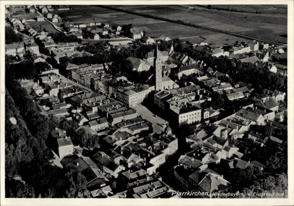 Postcard Pfarrkirchen in Lower Bavaria, aerial photograph