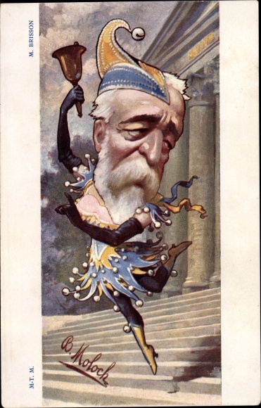 Artist PC Moloch, B., Henri Brisson, Prime Minister of France, caricature, court jester