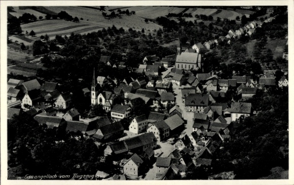 Postcard Gauangelloch Leimen in Baden, aerial photograph