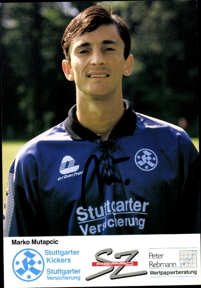Autograph card footballer Marko Mutapcic, Stuttgarter Kickers, autograph