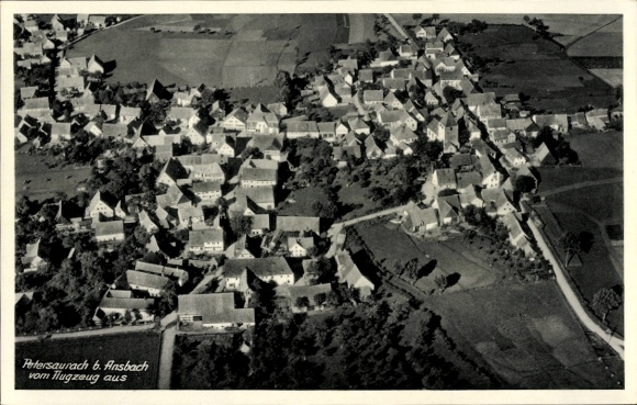 Ak Petersaurach in Midden-Franken Beieren, luchtfoto