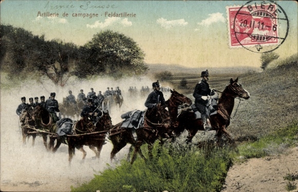 Postcard Swiss Army, Field Artillery