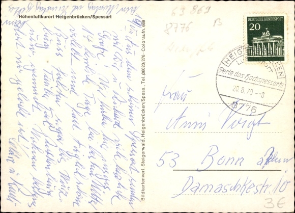 Postcard Heigenbrücken in the Spessart region of Lower Franconia, general view