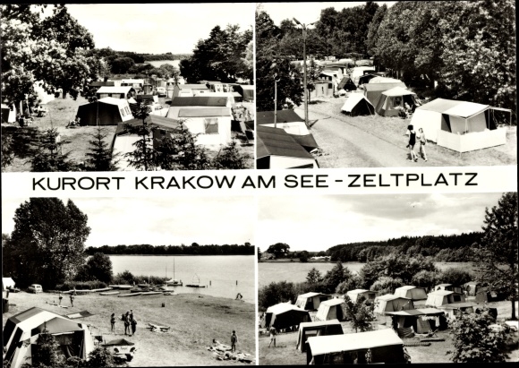 Postcard Krakow am See in Mecklenburg-Western Pomerania, campsite