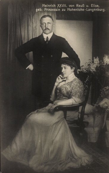 Ak Heinrich XXVII. von Reuß und Elise, geboren Prinzessin zu Hohenlohe-Langenburg