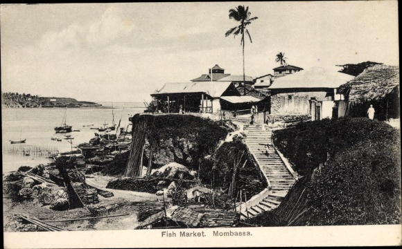 Ak Mombasa Kenia, vismarkt